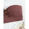 imageSOLY HUX Womens Sexy Cut Out Ring Linked Bandeau Bikini Top Swimsuit Bathing Suit TopsPlain Burgundy