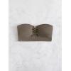 imageSOLY HUX Womens Sexy Cut Out Ring Linked Bandeau Bikini Top Swimsuit Bathing Suit TopsPlain Mocha Brown