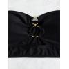 imageSOLY HUX Womens Sexy Cut Out Ring Linked Bandeau Bikini Top Swimsuit Bathing Suit TopsSolid Black