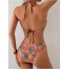 imageSOLY HUX Womens Triangle Halter Bikini Set Tropical Print Boho Swimsuits Two Piece Bathing SuitsMulti Printed