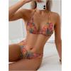 imageSOLY HUX Womens Triangle Halter Bikini Set Tropical Print Boho Swimsuits Two Piece Bathing SuitsMulti Printed