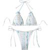 imageSOLY HUX Bikini Sets for Women Floral Print Halter Triangle Tie Side Bathing Suit Two Piece SwimsuitMulticoloured Floral