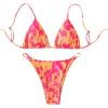 imageSOLY HUX Bikini Sets for Women Tie Dye Triangle Tie Back Swimsuit Two Piece Bathing SuitsMulticoloured