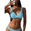 imageSOLY HUX Womens Bikini Top Twist Front Tie Back Bathing Suit Tops SwimsuitSolid Light Blue