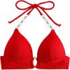 imageSOLY HUX Womens Halter Push Up Bikini Top Ring Linked Swimsuit Bathing Suit TopsPure Red