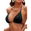 imageSOLY HUX Womens Halter Triangle Bikini Top Tie Back Bathing Suit Top Sexy Swimwear for WomenA Solid Black