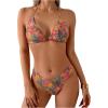 imageSOLY HUX Womens Triangle Halter Bikini Set Tropical Print Boho Swimsuits Two Piece Bathing SuitsMulti Printed