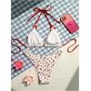 imageSOLY HUX Bathing Suit for Women Floral Print Halter Triangle Swimsuit Two Piece Bikini SetsMulticoloured Floral