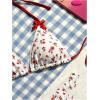 imageSOLY HUX Bathing Suit for Women Floral Print Halter Triangle Swimsuit Two Piece Bikini SetsMulticoloured Floral
