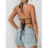 imageSOLY HUX Open Back Halter Tops for Women Tie Backless Ruffle Crop Tops Sleeveless Y2K Going Out CamisolesSolid Black
