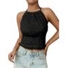 imageSOLY HUX Open Back Halter Tops for Women Tie Backless Ruffle Crop Tops Sleeveless Y2K Going Out CamisolesSolid Black