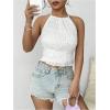 imageSOLY HUX Open Back Halter Tops for Women Tie Backless Ruffle Crop Tops Sleeveless Y2K Going Out CamisolesSolid White