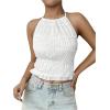imageSOLY HUX Open Back Halter Tops for Women Tie Backless Ruffle Crop Tops Sleeveless Y2K Going Out CamisolesSolid White
