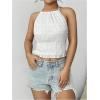 imageSOLY HUX Open Back Halter Tops for Women Tie Backless Ruffle Crop Tops Sleeveless Y2K Going Out CamisolesSolid White