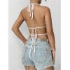 imageSOLY HUX Open Back Halter Tops for Women Tie Backless Ruffle Crop Tops Sleeveless Y2K Going Out CamisolesSolid White