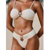 imageSOLY HUX Womens 2 Piece Bathing Suit High Cut Low Rise Textured Cheeky Bikini Set SwimwearSolid Apricot