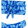imageSOLY HUX Womens Bandeau Tie Front Tropical Print Bikini Set Bathing Suits 2 Piece SwimsuitBlue Tropical