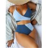 imageSOLY HUX Womens Color Block Bathing Suit Criss Cross Wrap Tie Back Bikini Sets Two Piece SwimsuitBlue Colorblock