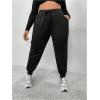 imageSOLY HUX Womens Drawstring High Waisted Cargo Joggers Pants with PocketsPlain Black
