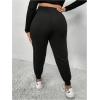 imageSOLY HUX Womens Drawstring High Waisted Cargo Joggers Pants with PocketsPlain Black