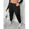 imageSOLY HUX Womens Drawstring High Waisted Cargo Joggers Pants with PocketsPlain Black