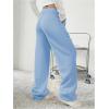imageSOLY HUX Womens Drawstring Sweatpants Elastic Waist Wide Leg Long Pants with PocketsPlain Light Blue