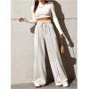 imageSOLY HUX Womens Drawstring Sweatpants Wide Leg Baggy Pants Casual Elastic High Waisted Loose PantsPure Grey