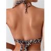 imageSOLY HUX Womens Leopard Print Bathing Suit Halter Ring Linked Two Piece Swimsuit Bikini SetsMulticoloured Leopard