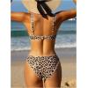 imageSOLY HUX Womens Leopard Print Swimsuit Bow Underwire Bikini Set Two Piece Bathing SuitMulticoloured Leopard
