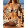 imageSOLY HUX Womens Leopard Print Swimsuit Bow Underwire Bikini Set Two Piece Bathing SuitMulticoloured Leopard