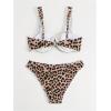 imageSOLY HUX Womens Leopard Print Swimsuit Bow Underwire Bikini Set Two Piece Bathing SuitMulticoloured Leopard