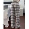 imageSOLY HUX Womens Plaid Pajama Pants Drawstring Sleep Pants Lounge Pajama Bottoms with PocketsGrey Plaid