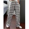 imageSOLY HUX Womens Plaid Pajama Pants Drawstring Sleep Pants Lounge Pajama Bottoms with PocketsGrey Plaid