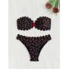 imageSOLY HUX Womens Strapless Bikini Cute Swimsuit Set High Cut Bandeau Bathing Suits Summer Beach WearBlack Cherry