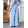 imageSOLY HUX Womens Striped Pants Elastic High Waisted Straight Leg Casual Long PantsBlue and White Striped