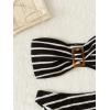 imageSOLY HUX Womens Striped Print Bandeau Bikini Set Strapless Textured Swimsuits Cheeky Summer Bathing SuitsBlack and White