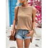 imageSOLY HUX Womens Summer Backless Tank Tops Crew Neck Sleeveless Casual Tshirts VestPlain Khaki