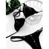 imageSOLY HUX Womens Tie Back Halter Swimsuit Cheeky High Cut Thong Bikini Set 2 Piece Bathing SuitSolid Black