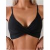 imageSOLY HUX Womens Twist Front Bathing Suit Bikini Sets Two Piece SwimsuitPlain Black