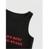 imageSOLY HUX Womens Y2K Letter Print Crop Top Sleeveless Rib Knit Tank Top Summer Vest TopsBlack Graphic