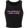 imageSOLY HUX Womens Y2K Letter Print Crop Top Sleeveless Rib Knit Tank Top Summer Vest TopsBlack Letter