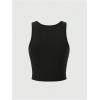 imageSOLY HUX Womens Y2K Letter Print Crop Top Sleeveless Rib Knit Tank Top Summer Vest TopsBlack Letter