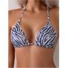 imageSOLY HUX Womens Zebra Print Halter Swimsuit Tie Back High Cut Bikini Set 2 Piece Bathing SuitBlack and White Zebra