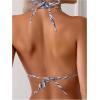 imageSOLY HUX Womens Zebra Print Halter Swimsuit Tie Back High Cut Bikini Set 2 Piece Bathing SuitBlack and White Zebra