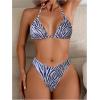 imageSOLY HUX Womens Zebra Print Halter Swimsuit Tie Back High Cut Bikini Set 2 Piece Bathing SuitBlack and White Zebra