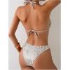 imageSOLY HUX Womens Zebra Print Halter Swimsuit Tie Back High Cut Bikini Set 2 Piece Bathing SuitKhaki Zebra