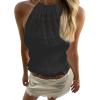 imageSOLY HUX Open Back Halter Tops for Women Tie Backless Ruffle Crop Tops Sleeveless Y2K Going Out CamisolesSolid Black