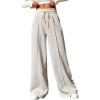 imageSOLY HUX Womens Drawstring Sweatpants Wide Leg Baggy Pants Casual Elastic High Waisted Loose PantsPure Grey