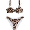imageSOLY HUX Womens Leopard Print Swimsuit Bow Underwire Bikini Set Two Piece Bathing SuitMulticoloured Leopard
