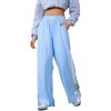 imageSOLY HUX Womens Striped Pants Elastic High Waisted Straight Leg Casual Long PantsBlue and White Striped